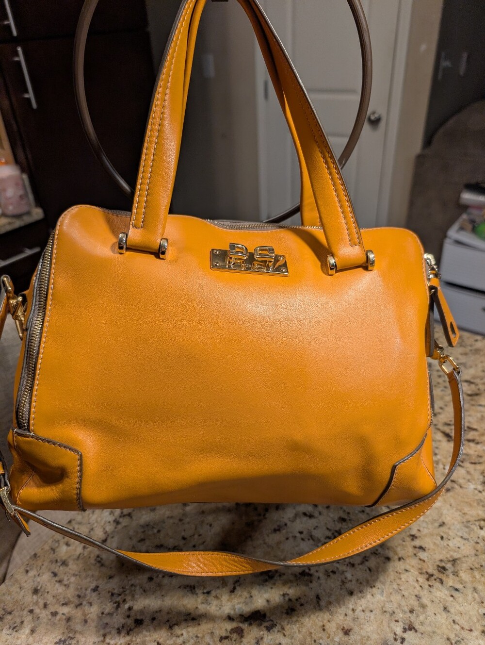 Furla Orange Leather Hand Bag